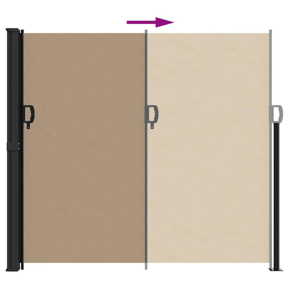 vidaXL Σκίαστρο Πλαϊνό Συρόμενο Taupe 180 x 500 εκ.