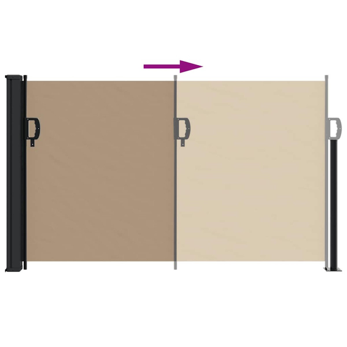 vidaXL Σκίαστρο Πλαϊνό Συρόμενο Taupe 120 x 600 εκ.