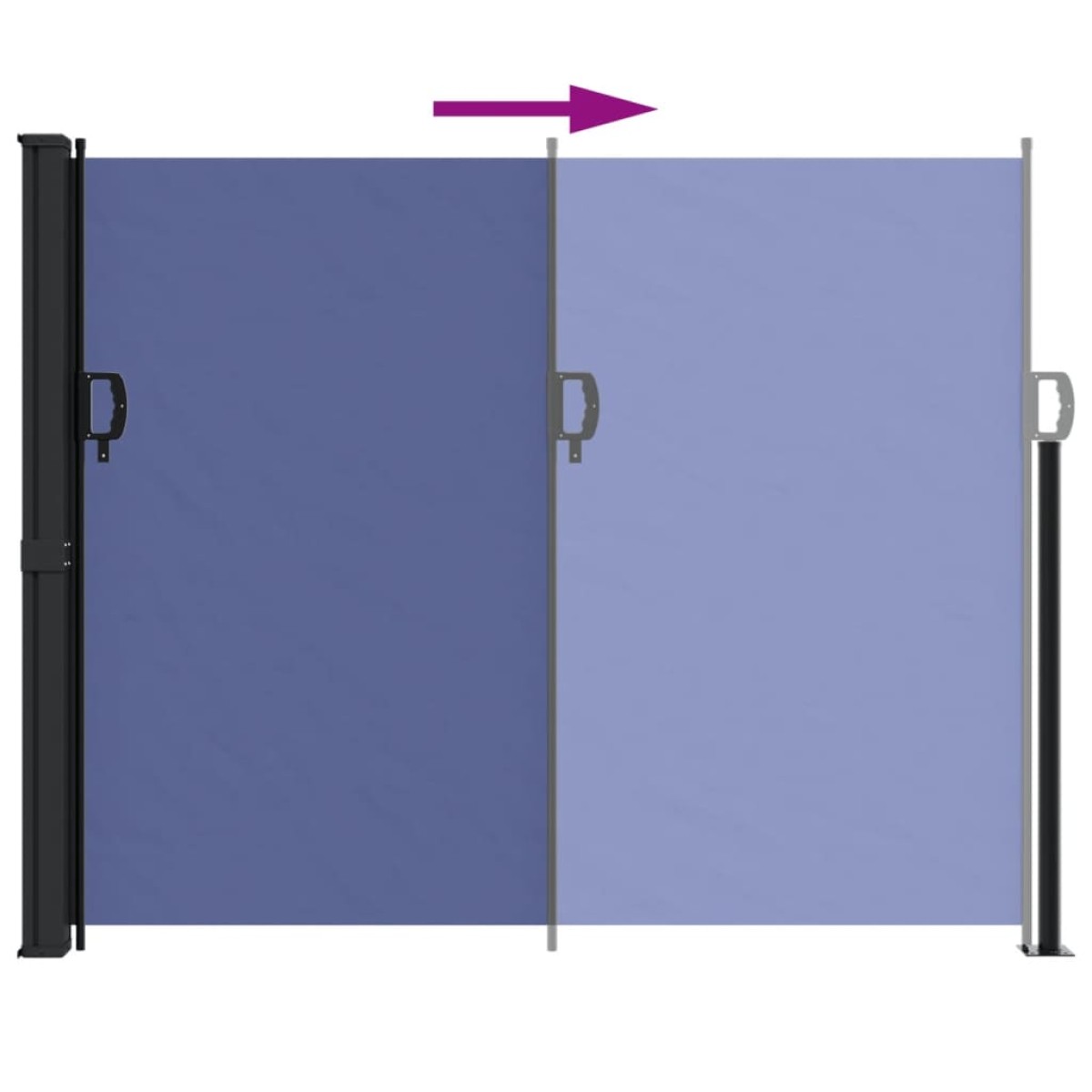 vidaXL Σκίαστρο Πλαϊνό Συρόμενο Μπλε 160 x 600 εκ.