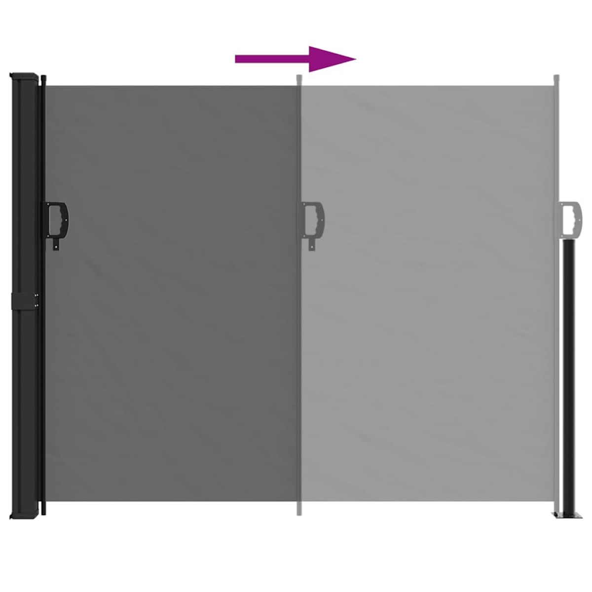 vidaXL Σκίαστρο Πλαϊνό Συρόμενο Ανθρακί 160 x 600 εκ.