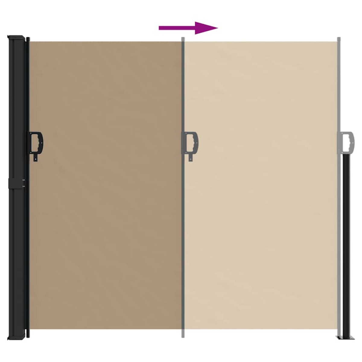 vidaXL Σκίαστρο Πλαϊνό Συρόμενο Taupe 180 x 600 εκ.
