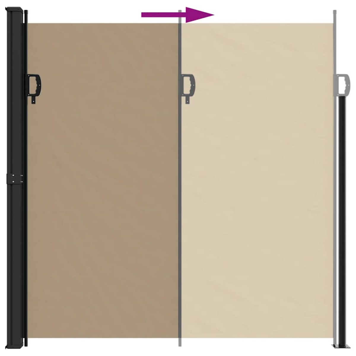vidaXL Σκίαστρο Πλαϊνό Συρόμενο Taupe 200 x 600 εκ.