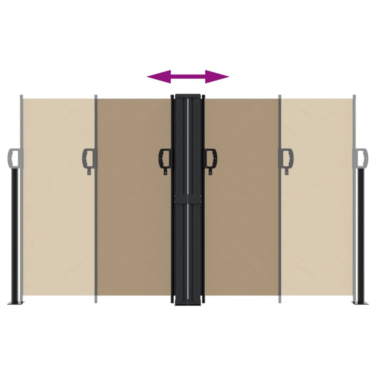 vidaXL Σκίαστρο Πλαϊνό Συρόμενο Taupe 140 x 600 εκ.