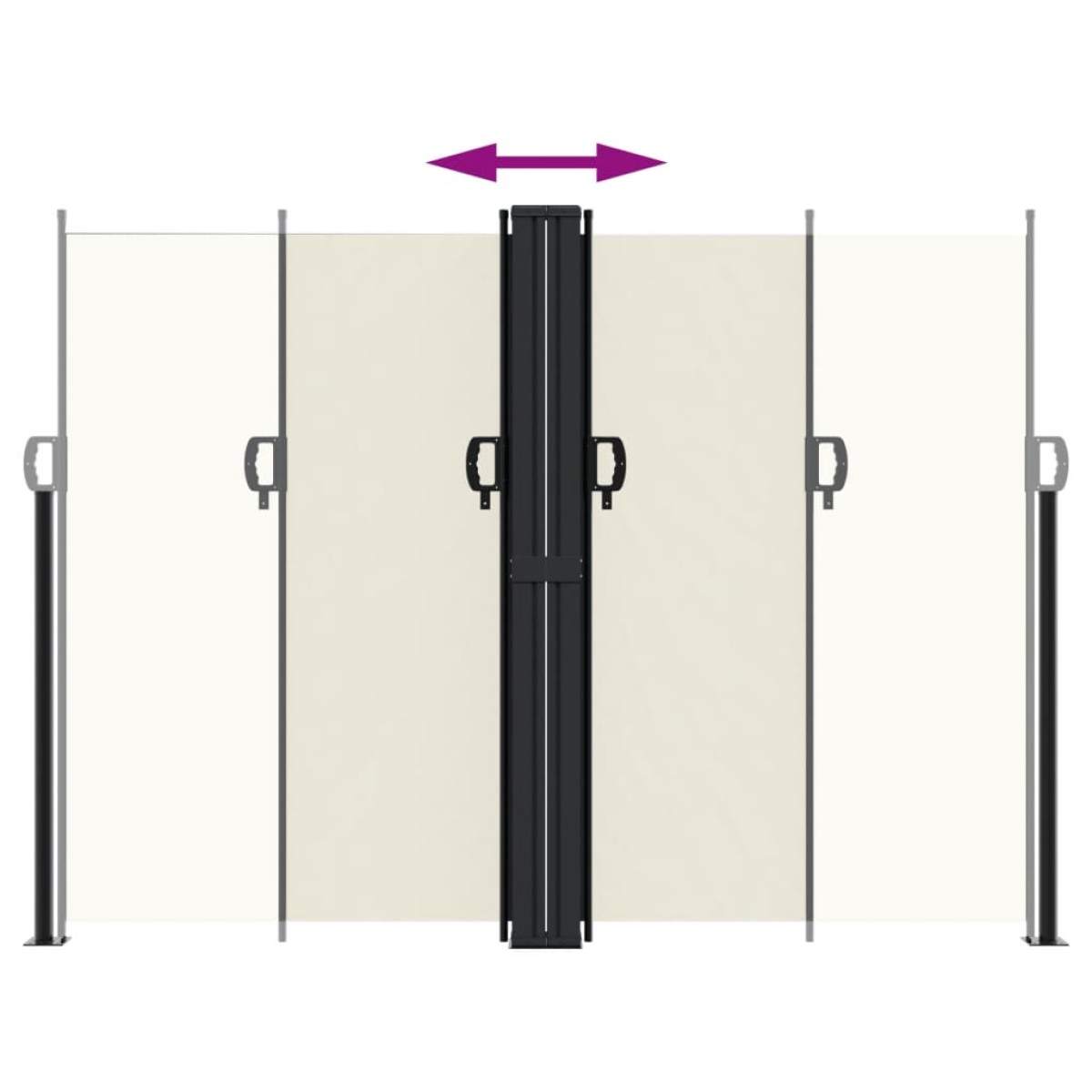 vidaXL Σκίαστρο Πλαϊνό Συρόμενο Κρεμ 180 x 600 εκ.