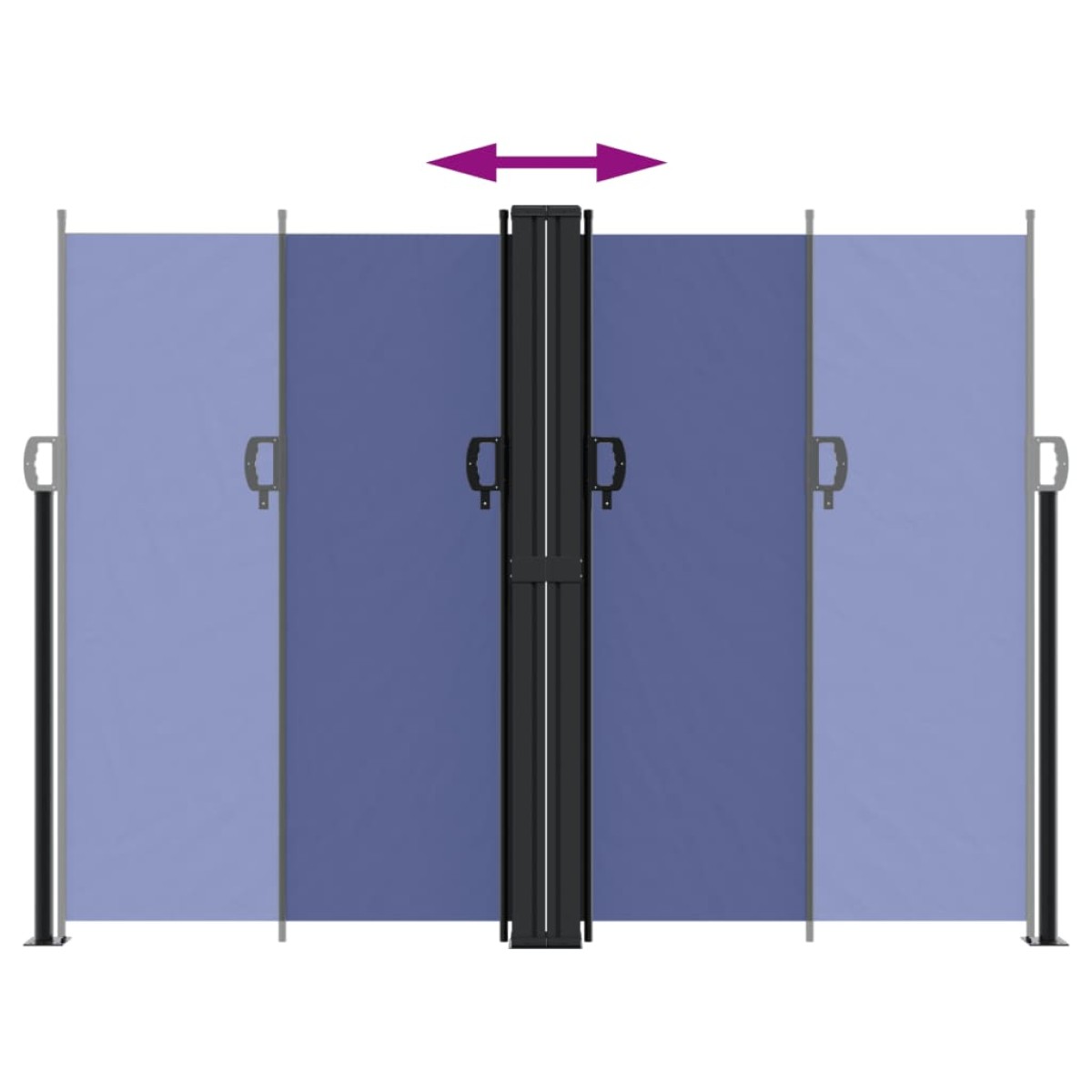 vidaXL Σκίαστρο Πλαϊνό Συρόμενο Μπλε 180 x 600 εκ.
