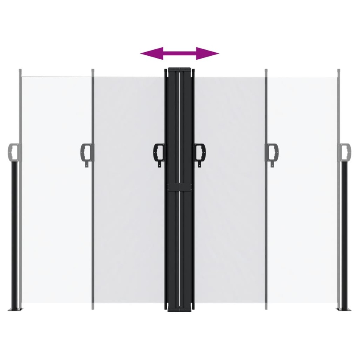 vidaXL Σκίαστρο Πλαϊνό Συρόμενο Λευκό 180 x 600 εκ.