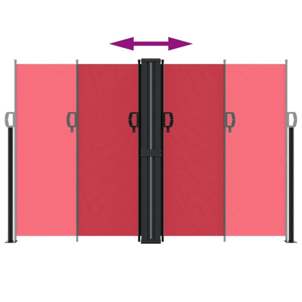 vidaXL Σκίαστρο Πλαϊνό Συρόμενο Κόκκινο 160 x 1000 εκ.