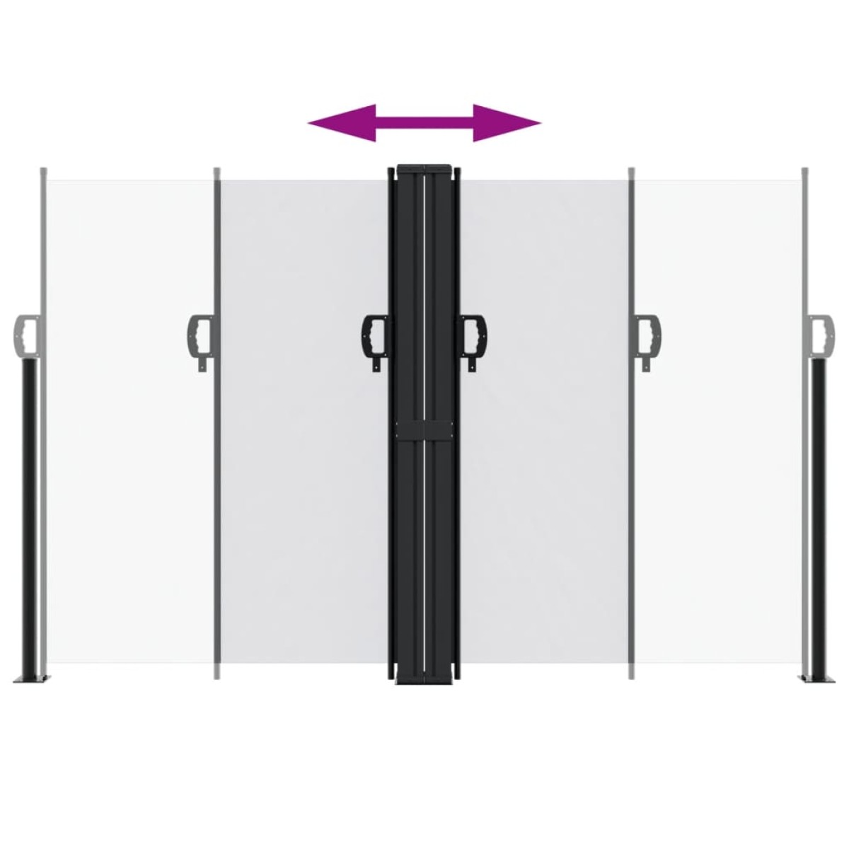 vidaXL Σκίαστρο Πλαϊνό Συρόμενο Λευκό 160 x 1000 εκ.