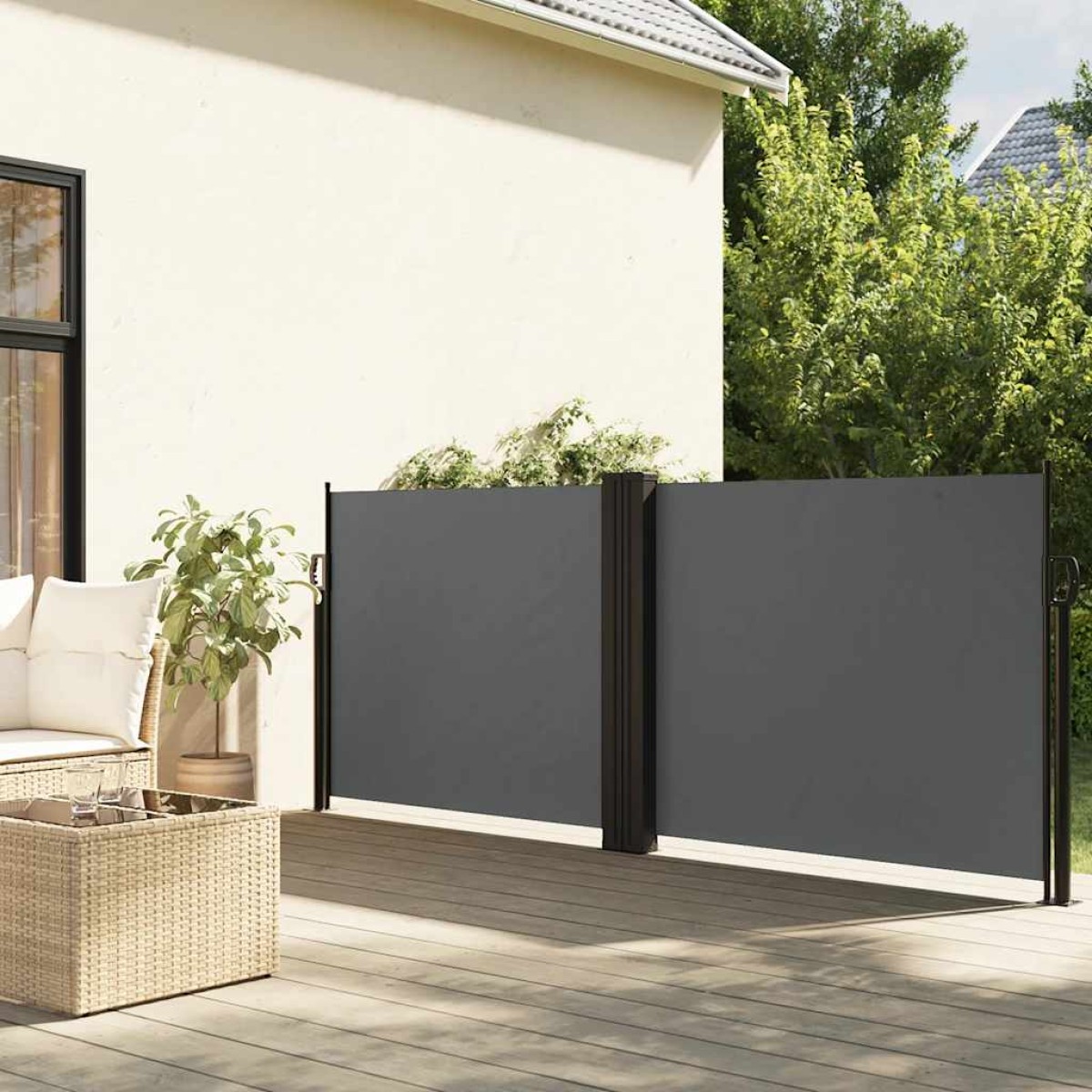 vidaXL Σκίαστρο Πλαϊνό Συρόμενο Ανθρακί 120 x 1200 εκ.