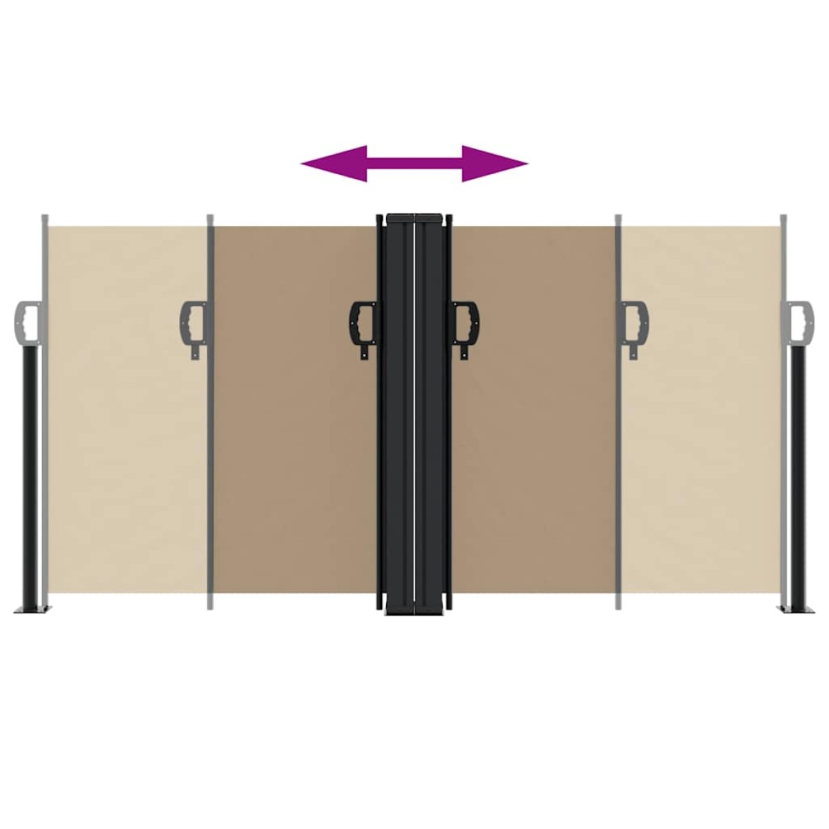 vidaXL Σκίαστρο Πλαϊνό Συρόμενο Taupe 120 x 1200 εκ.