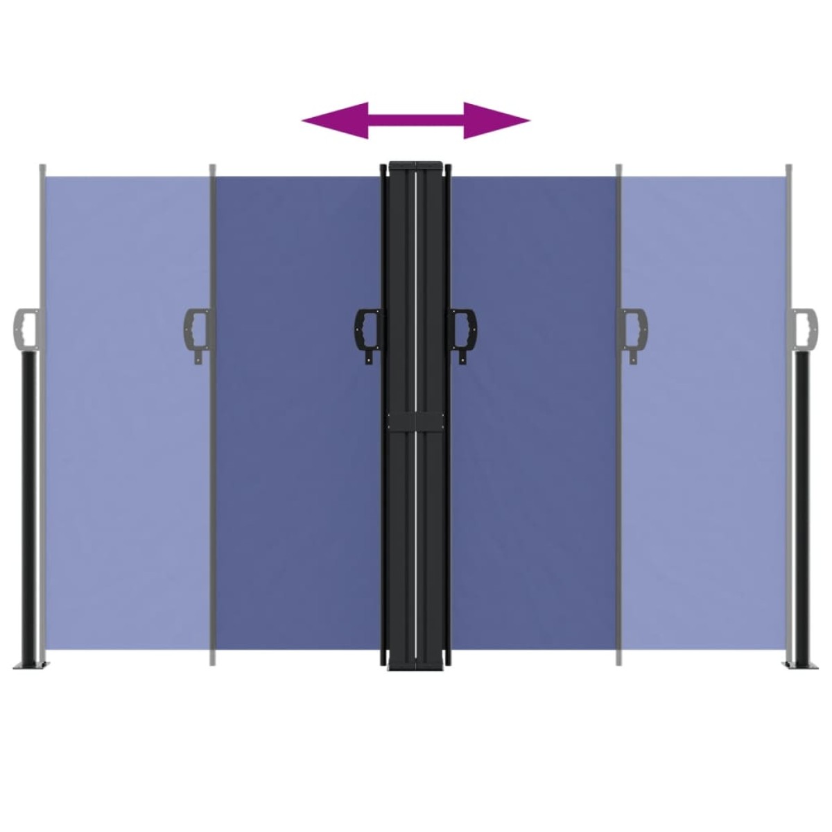 vidaXL Σκίαστρο Πλαϊνό Συρόμενο Μπλε 160 x 1200 εκ.