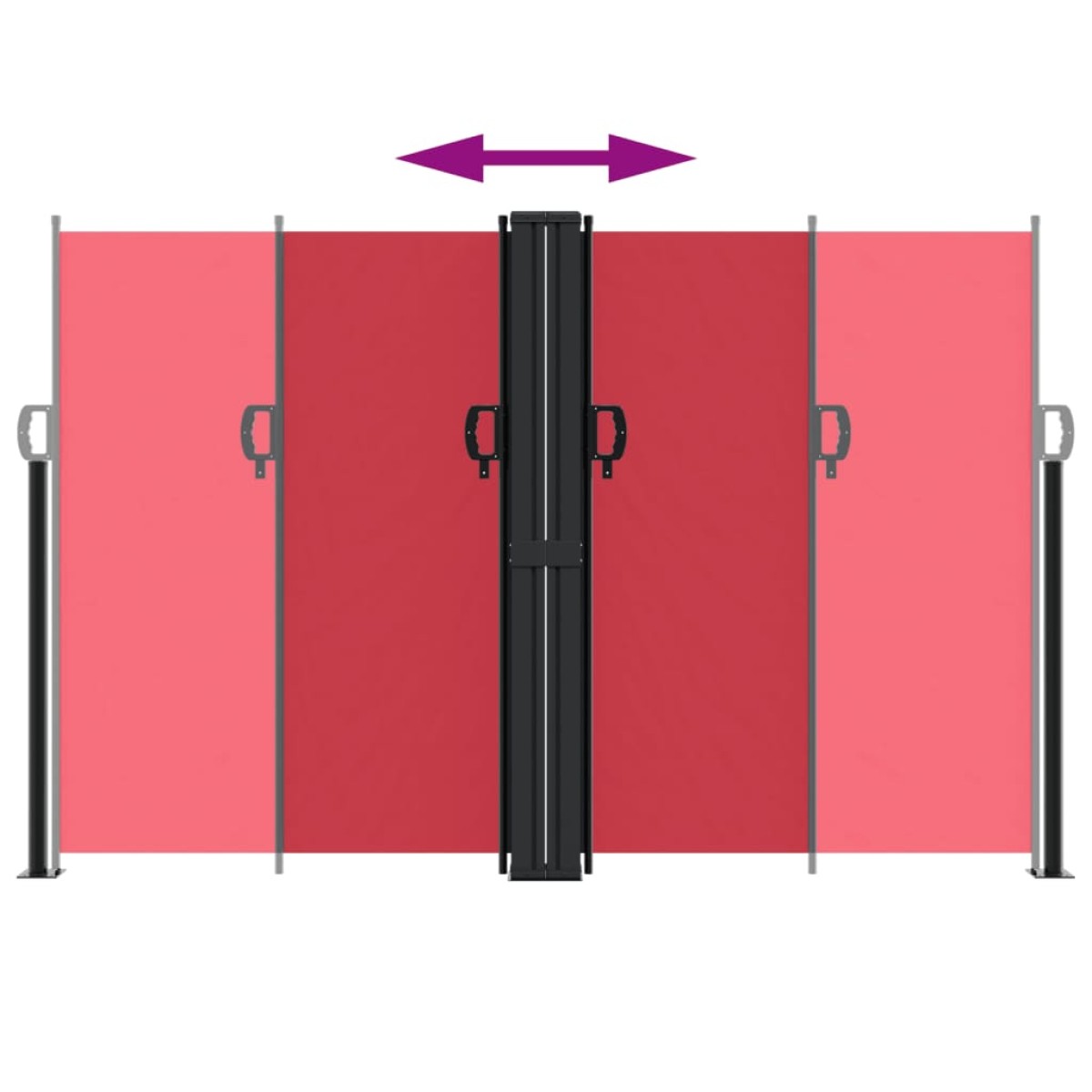 vidaXL Σκίαστρο Πλαϊνό Συρόμενο Κόκκινο 160 x 1200 εκ.