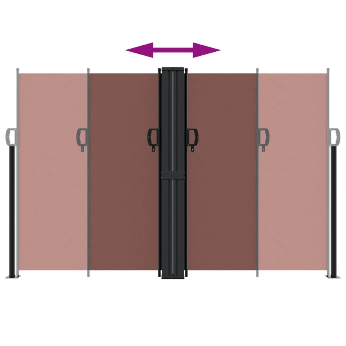 vidaXL Σκίαστρο Πλαϊνό Συρόμενο Καφέ 160 x 1200 εκ.