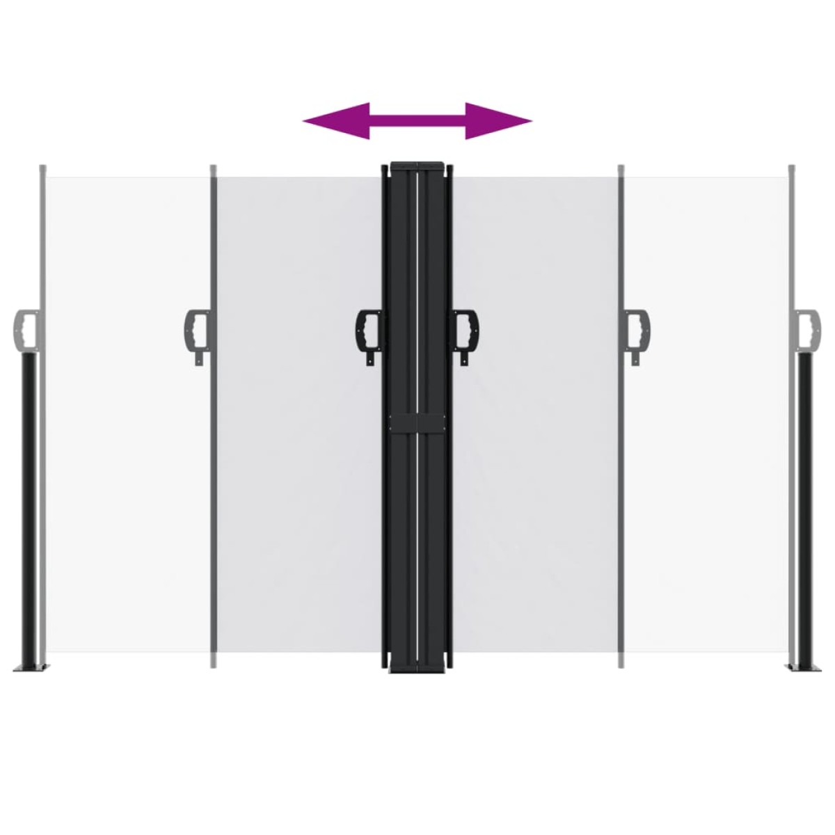 vidaXL Σκίαστρο Πλαϊνό Συρόμενο Λευκό 160 x 1200 εκ.