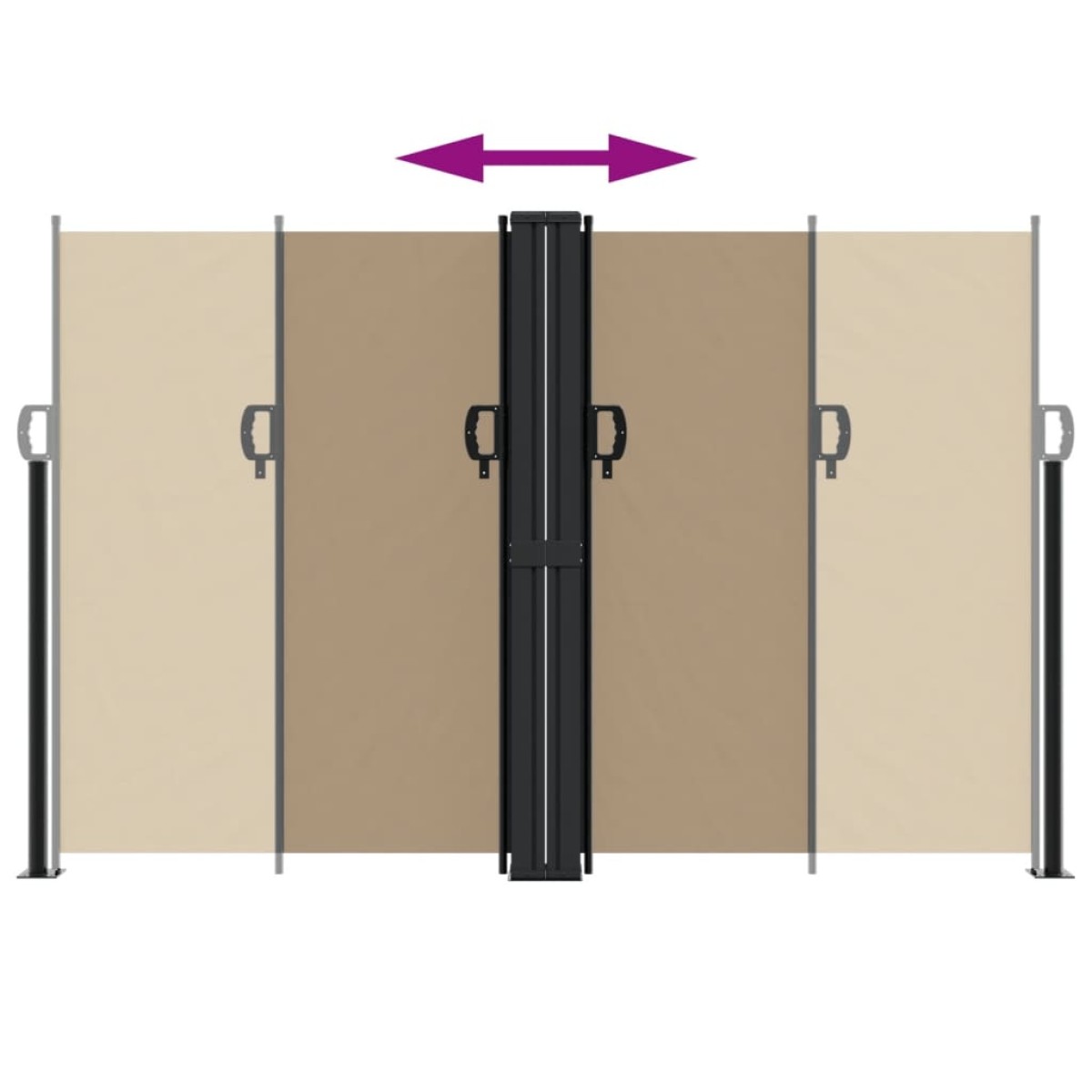 vidaXL Σκίαστρο Πλαϊνό Συρόμενο Taupe 160 x 1200 εκ.