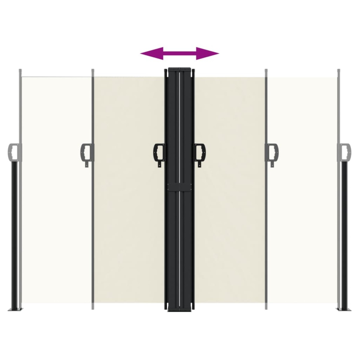 vidaXL Σκίαστρο Πλαϊνό Συρόμενο Κρεμ 180 x 1200 εκ.