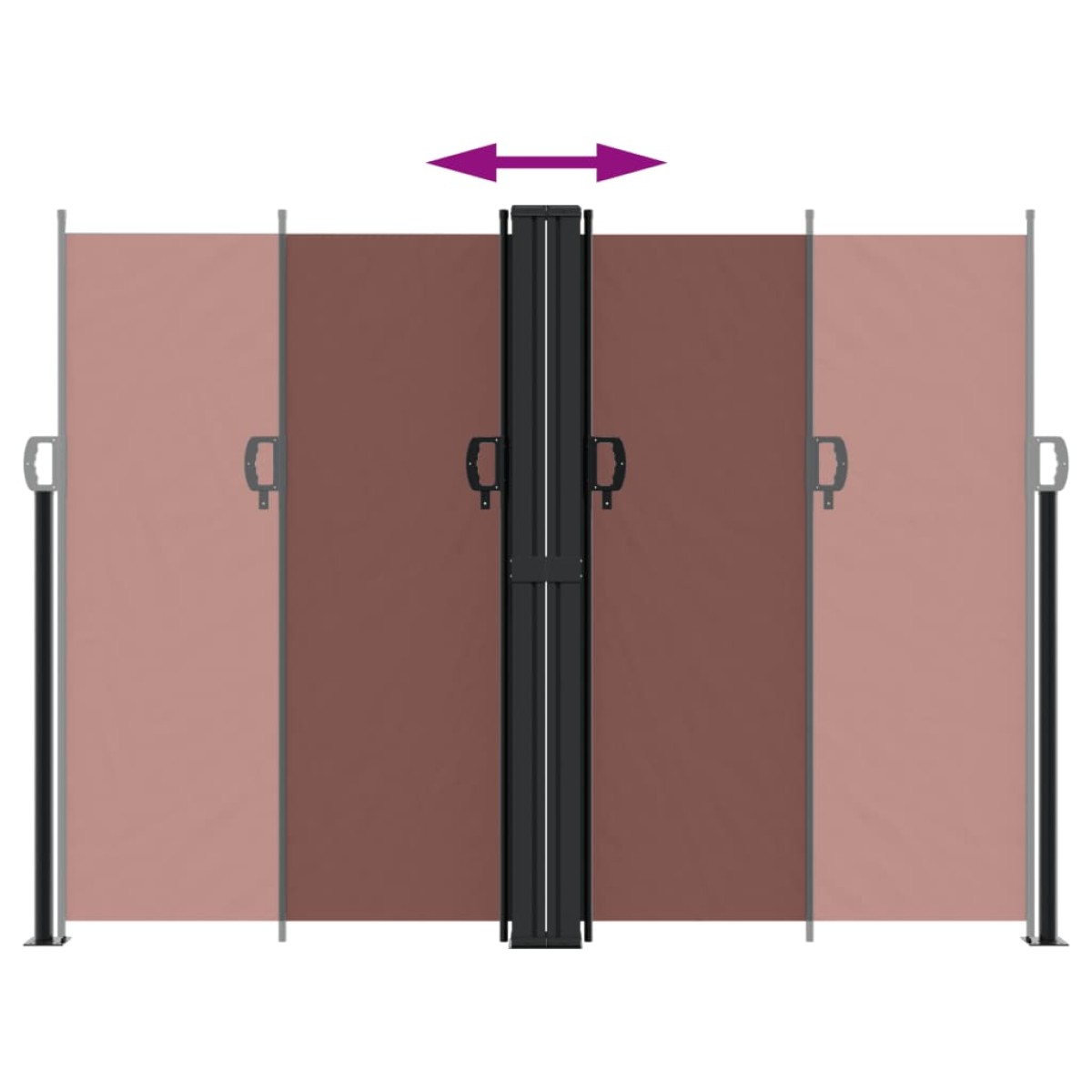 vidaXL Σκίαστρο Πλαϊνό Συρόμενο Καφέ 180 x 1200 εκ.