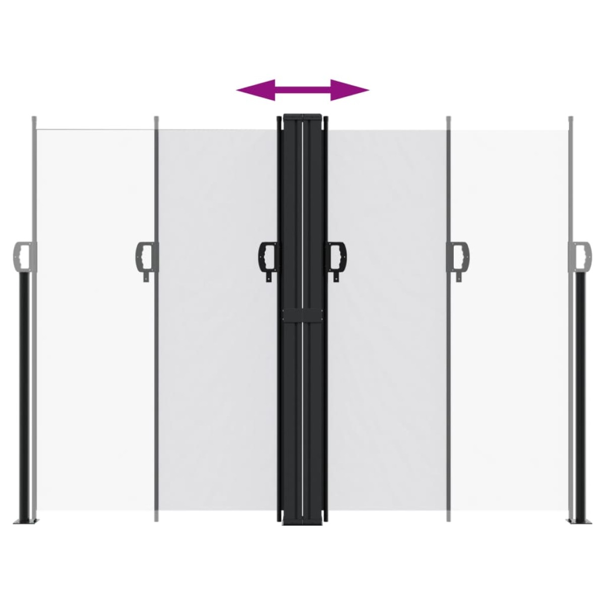 vidaXL Σκίαστρο Πλαϊνό Συρόμενο Λευκό 180 x 1200 εκ.