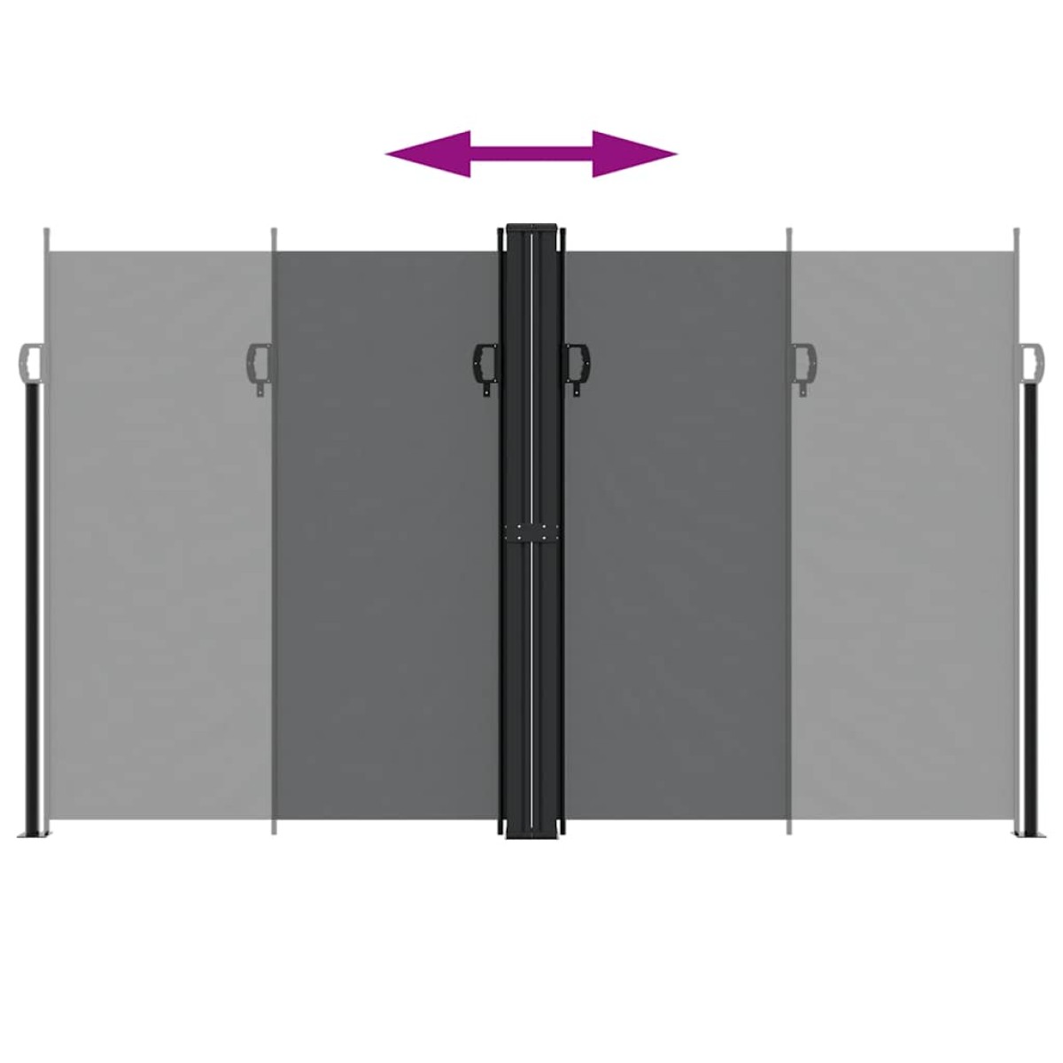 vidaXL Σκίαστρο Πλαϊνό Συρόμενο Μαύρο 200 x 1200 εκ.