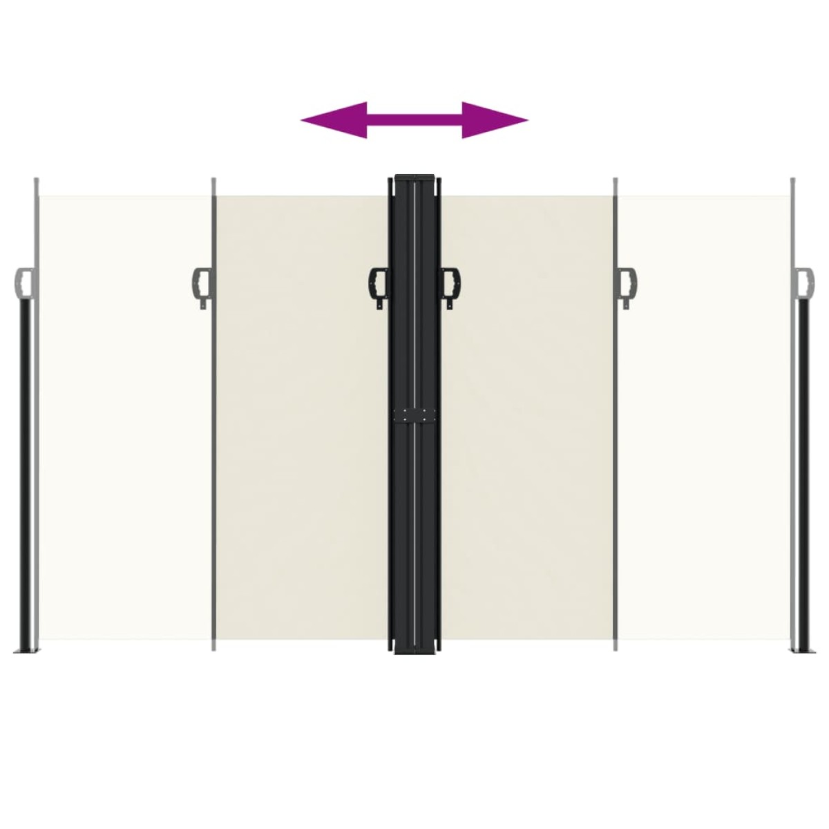 vidaXL Σκίαστρο Πλαϊνό Συρόμενο Κρεμ 200 x 1200 εκ.