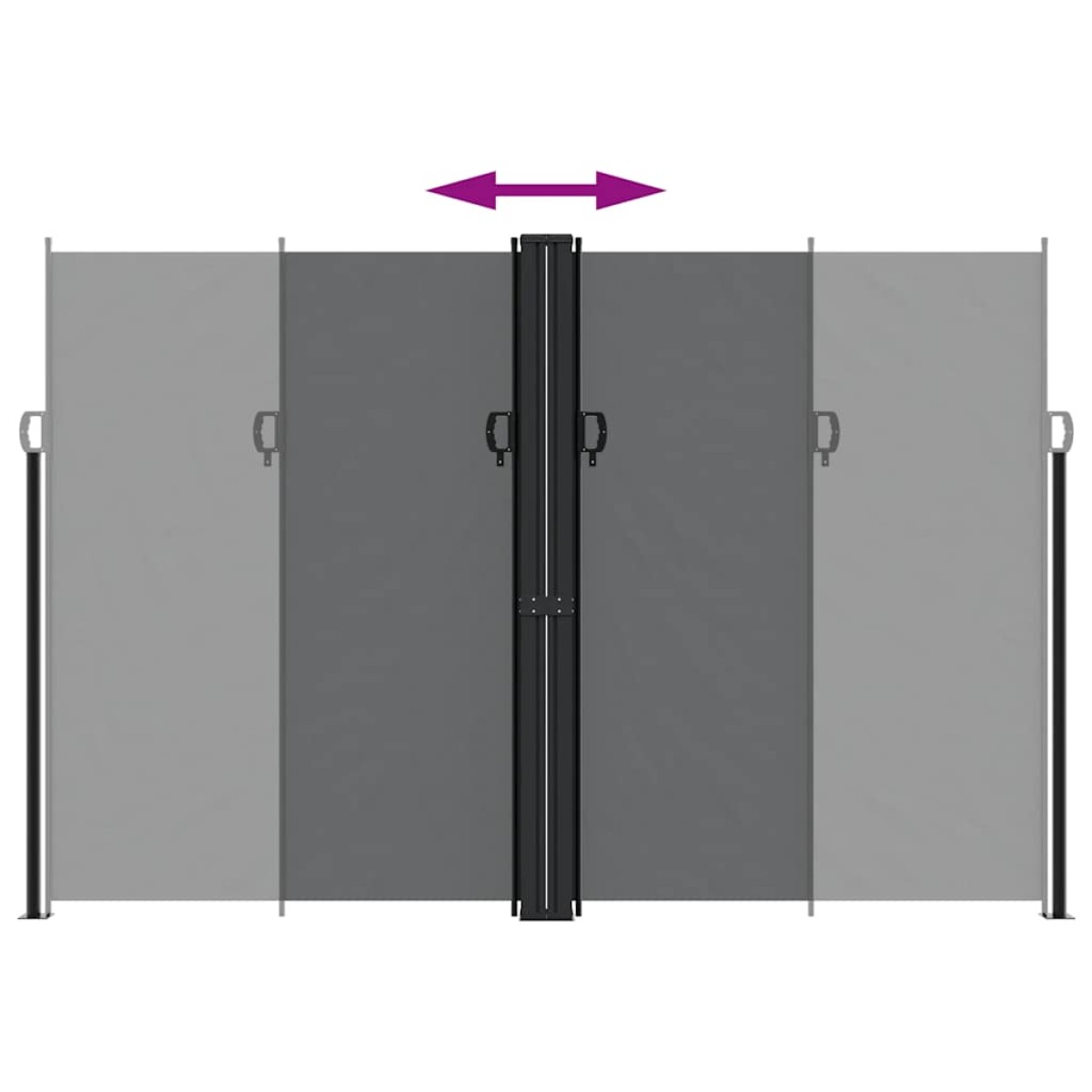vidaXL Σκίαστρο Πλαϊνό Συρόμενο Μαύρο 220 x 1200 εκ.