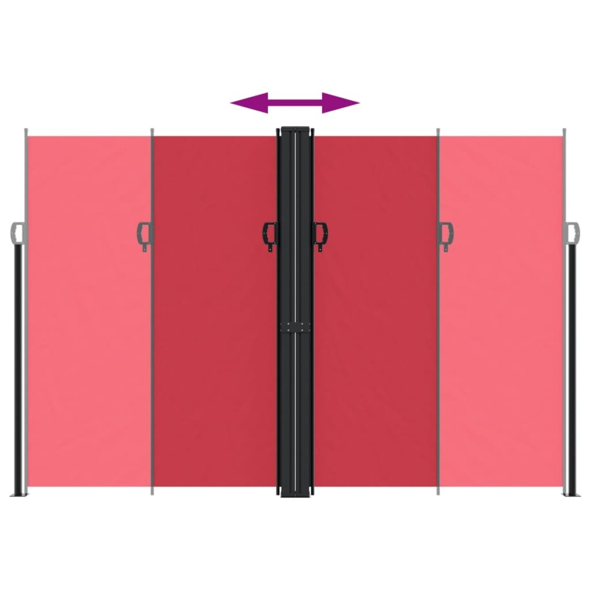 vidaXL Σκίαστρο Πλαϊνό Συρόμενο Κόκκινο 220x1200 εκ.