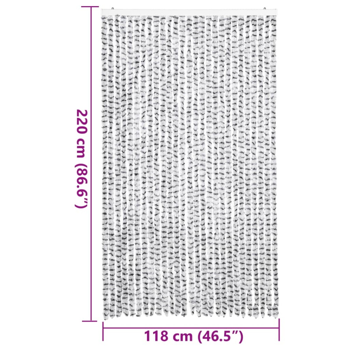 vidaXL Σήτα Εντόμων Ανοιχτό Γκρι / Σκούρο Γκρι 118x220 εκ. από Σενίλ
