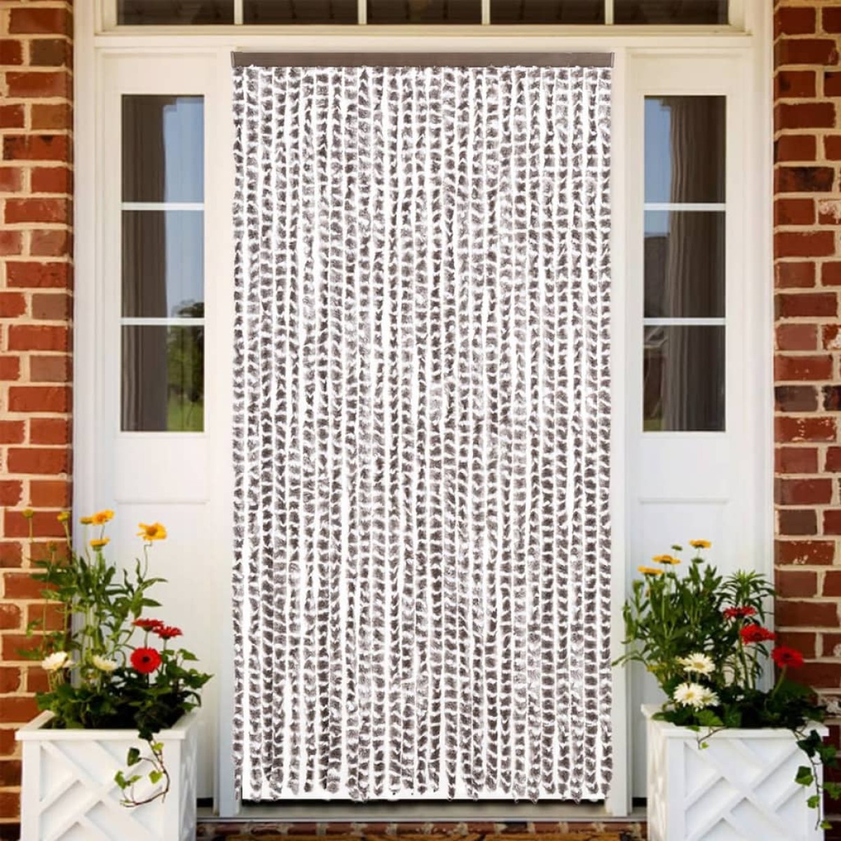 vidaXL Σήτα Εντόμων Taupe / Λευκό 118x220 εκ. από Σενίλ