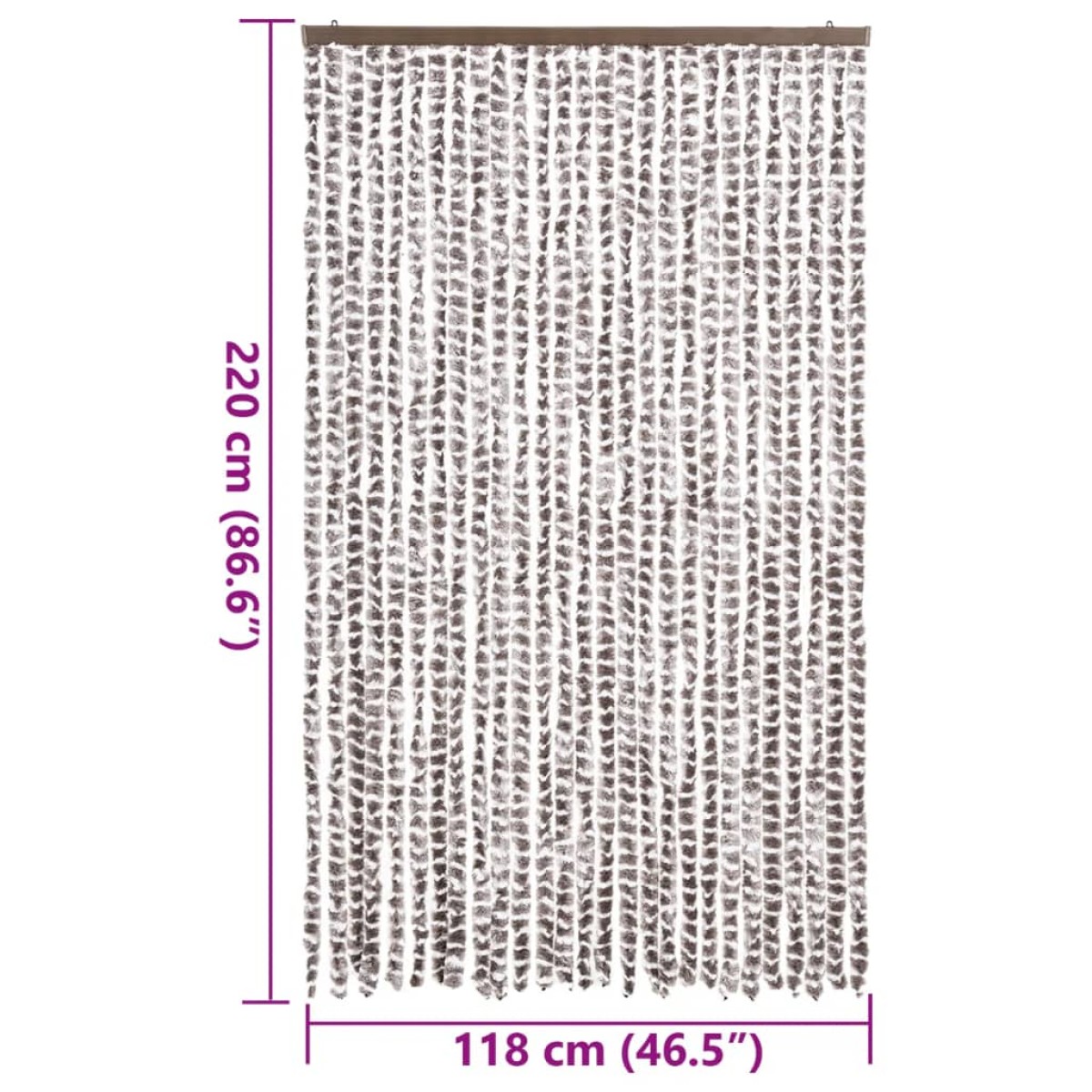 vidaXL Σήτα Εντόμων Taupe / Λευκό 118x220 εκ. από Σενίλ