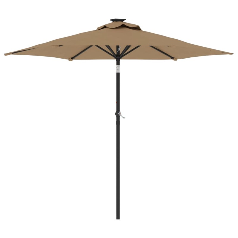 vidaXL Ομπρέλα Κήπου με Ατσάλινο Ιστό Taupe 225x225x212 εκ.