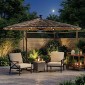 vidaXL Ομπρέλα Κήπου με LED/Ξύλινο Ιστό Χρώμα της Καφέ 246x246x230 εκ.