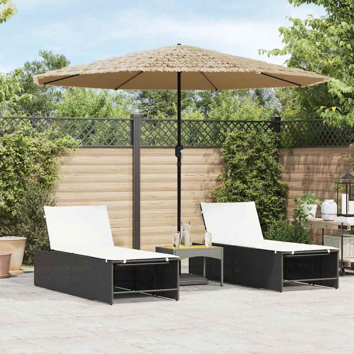 vidaXL Ομπρέλα Κήπου με Ατσάλινο Ιστό Καφέ 324x324x247 εκ.