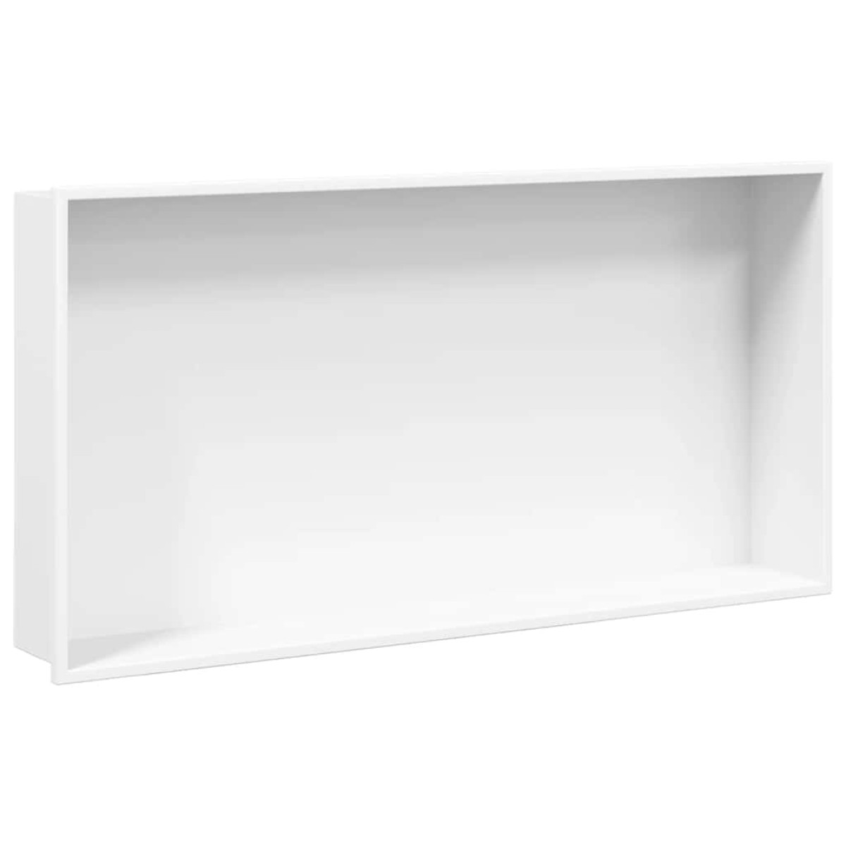 vidaXL Εσοχή Ντους Βουρστ. Λευκό Ματ 62x32x9 εκ. Αν. Ατσάλι