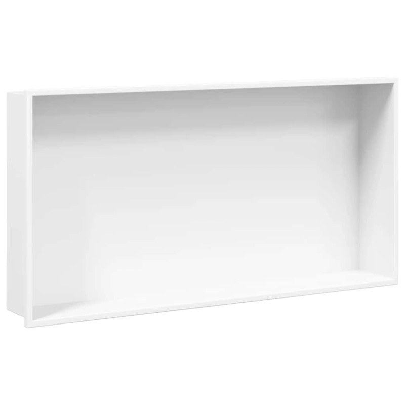 vidaXL Εσοχή Ντους Βουρστ. Λευκό Ματ 62x32x9 εκ. Αν. Ατσάλι
