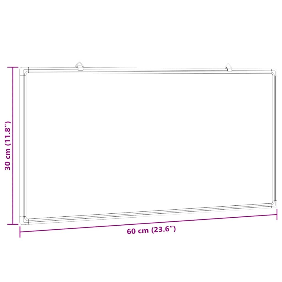 vidaXL Πίνακας Μαρκαδόρου Μαγνητικός Λευκός 60x30x1,7 εκ. Αλουμινίου