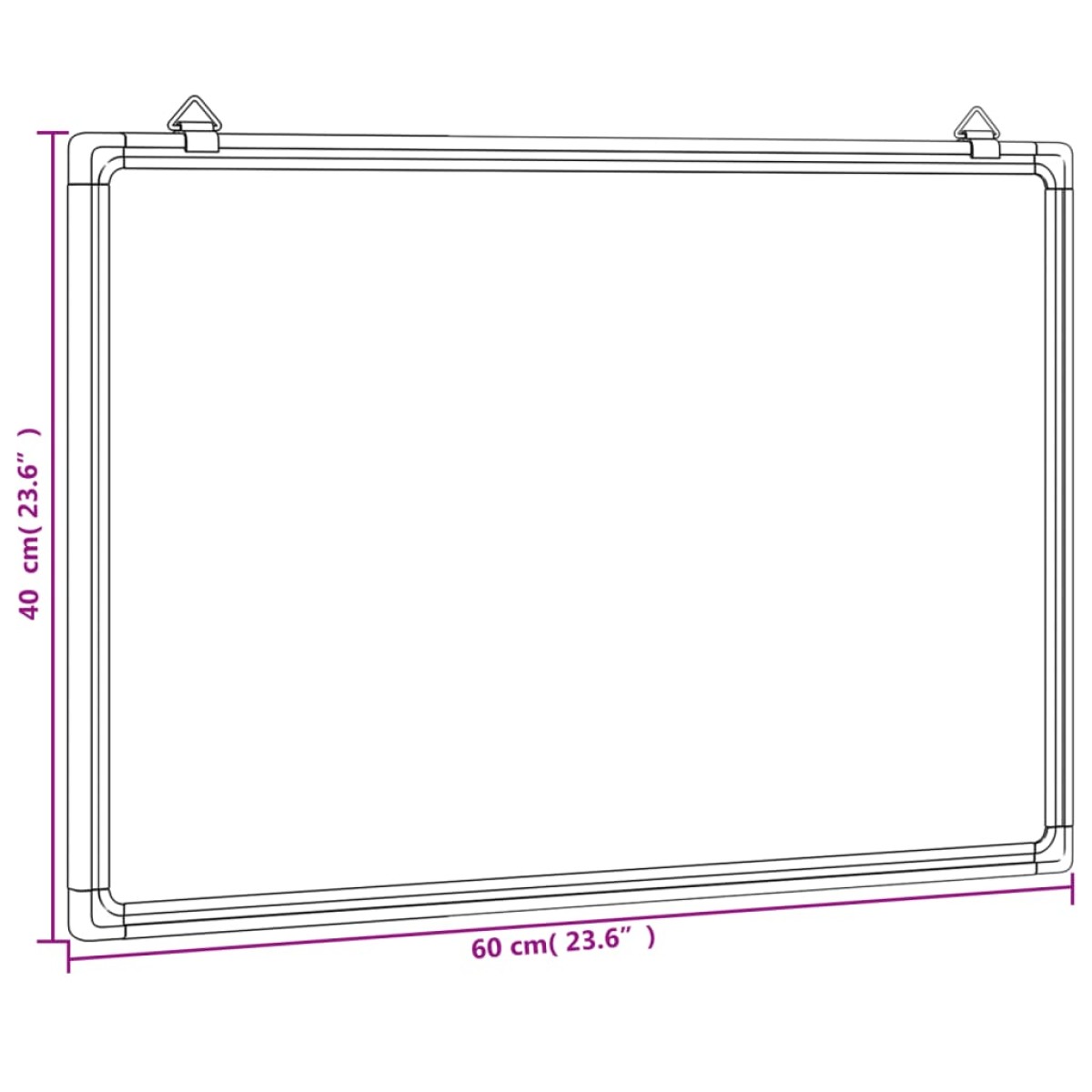 vidaXL Πίνακας Μαρκαδόρου Μαγνητικός Λευκός 60x40x1,7 εκ. Αλουμινίου
