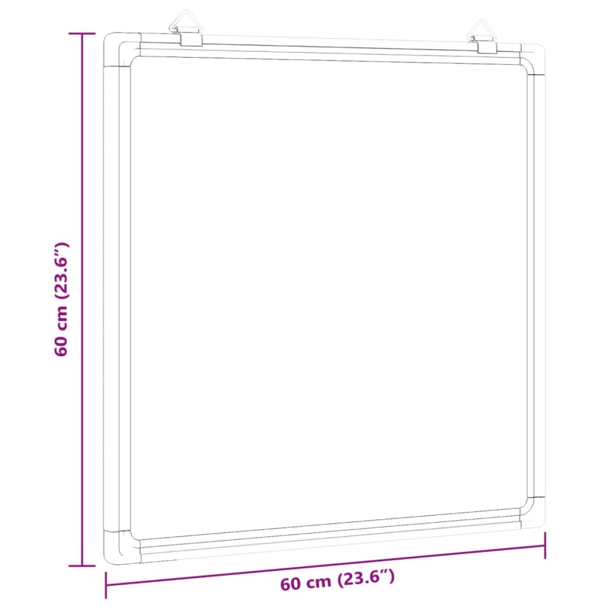 vidaXL Πίνακας Μαρκαδόρου Μαγνητικός Λευκός 60x60x1,7 εκ. Αλουμινίου