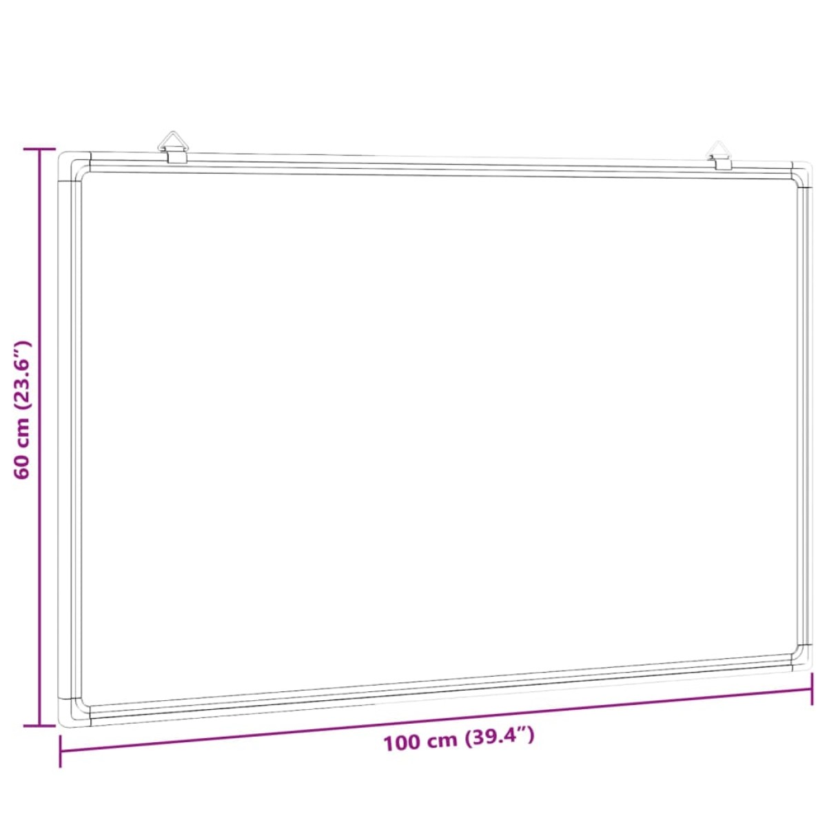 vidaXL Πίνακας Μαρκαδόρου Μαγνητικός Λευκός 100x60x1,7 εκ. Αλουμινίου
