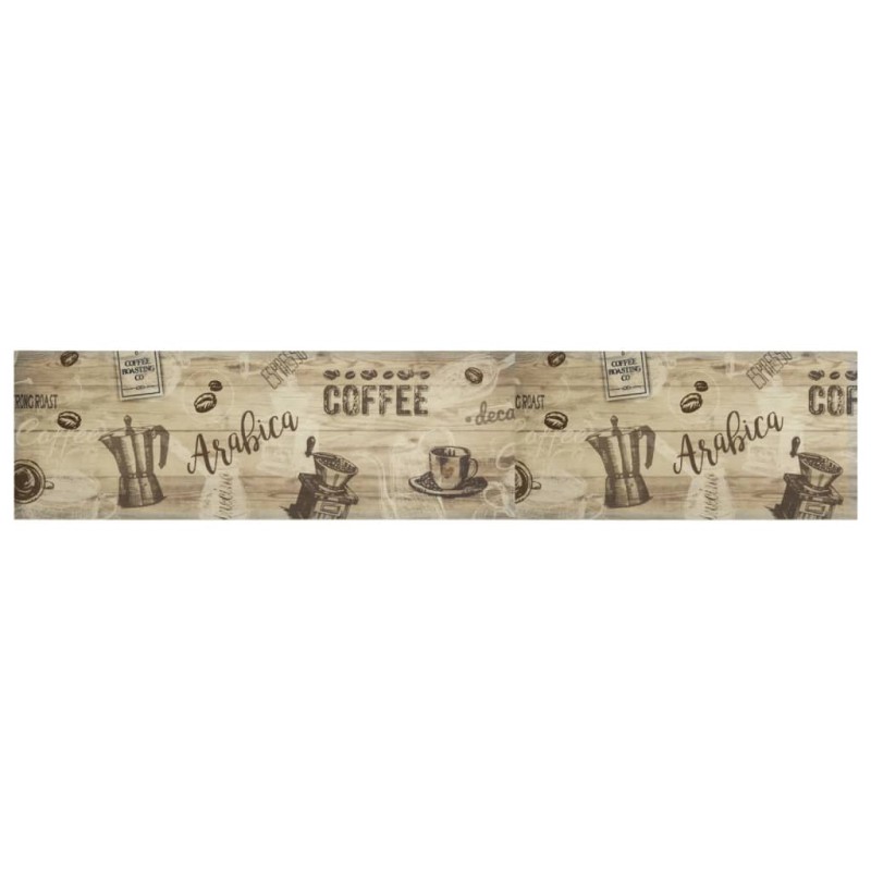 vidaXL Χαλί Κουζίνας Πλενόμενο Καφέ Επιγρ. Coffee 60x300 εκ. Βελούδο