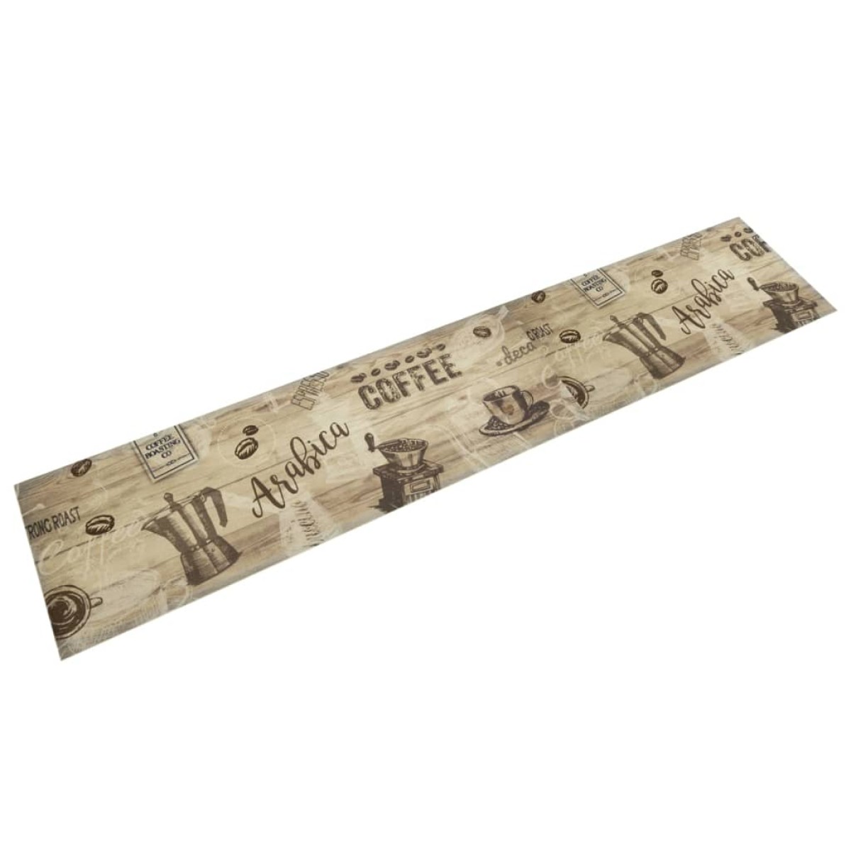 vidaXL Χαλί Κουζίνας Πλενόμενο Καφέ Επιγρ. Coffee 60x300 εκ. Βελούδο