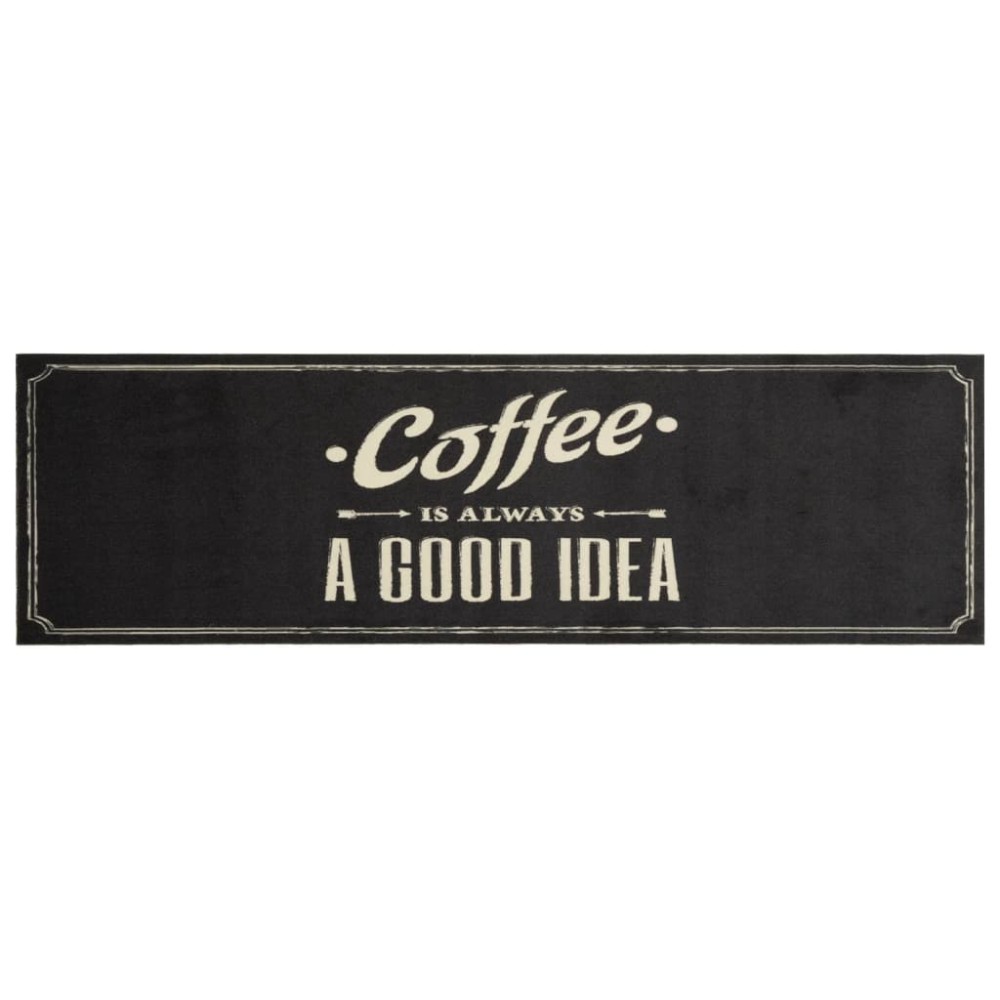 vidaXL Χαλί Κουζίνας Πλενόμενο Επιγραφή Coffee 45x150 εκ. Βελούδο