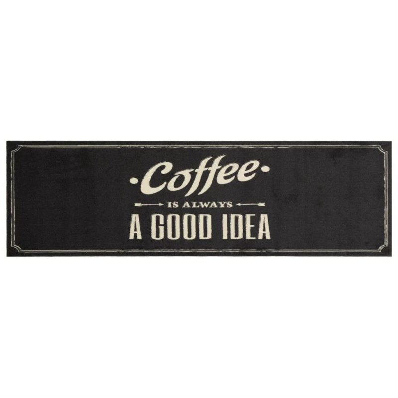 vidaXL Χαλί Κουζίνας Πλενόμενο Επιγραφή Coffee 45x150 εκ. Βελούδο