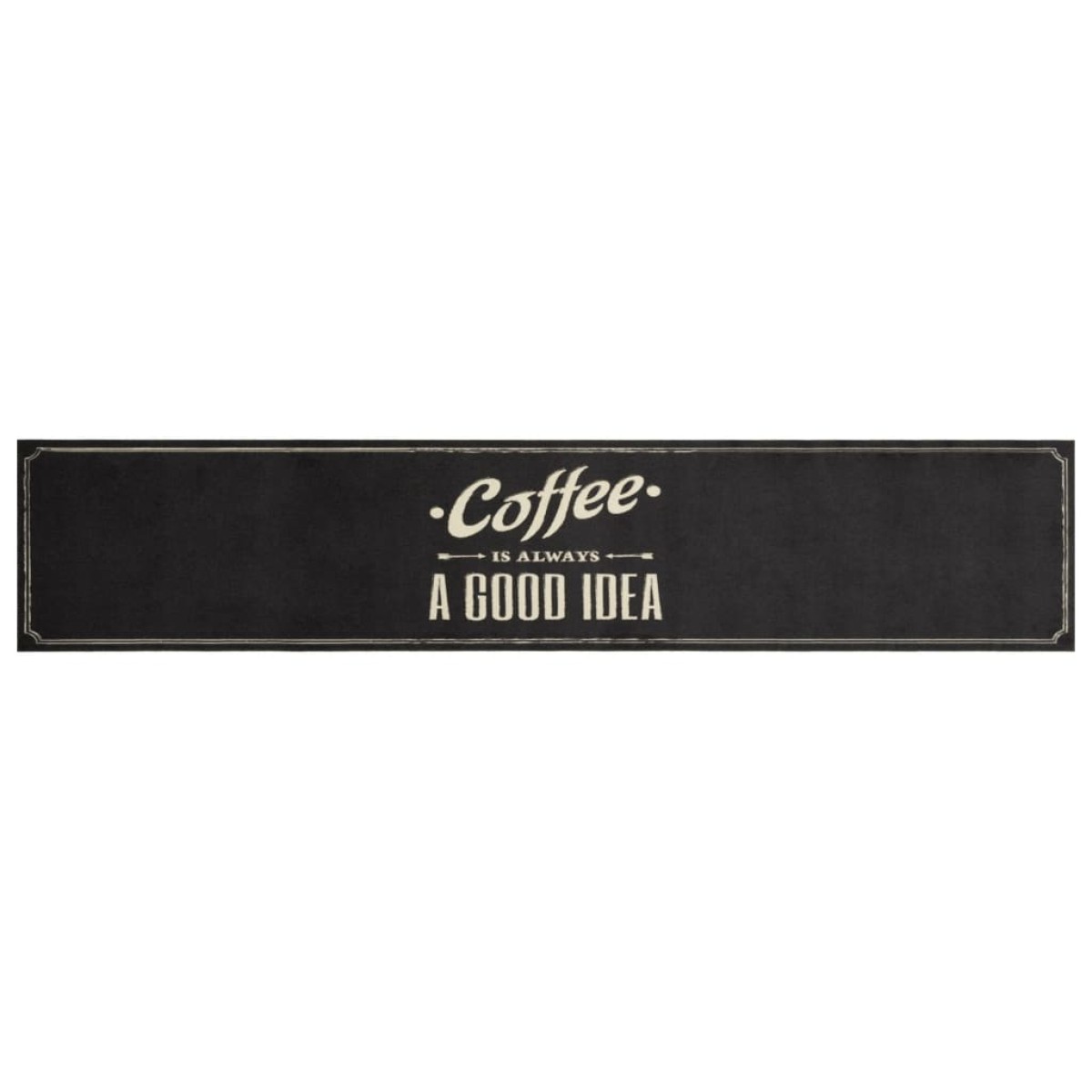 vidaXL Χαλί Κουζίνας Πλενόμενο Επιγραφή Coffee 60x300 εκ. Βελούδο