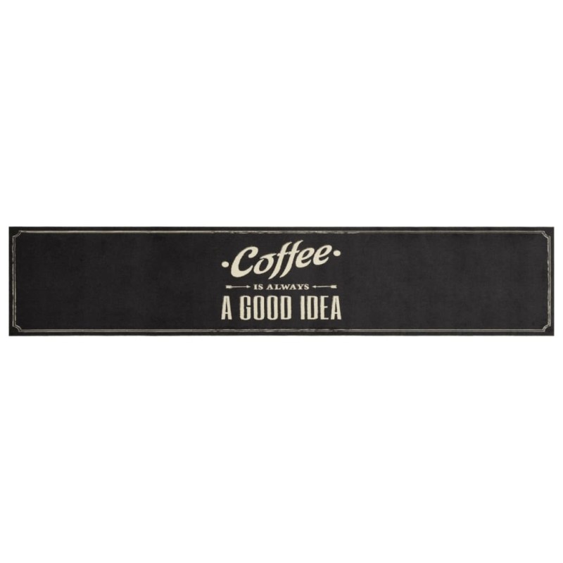 vidaXL Χαλί Κουζίνας Πλενόμενο Επιγραφή Coffee 60x300 εκ. Βελούδο