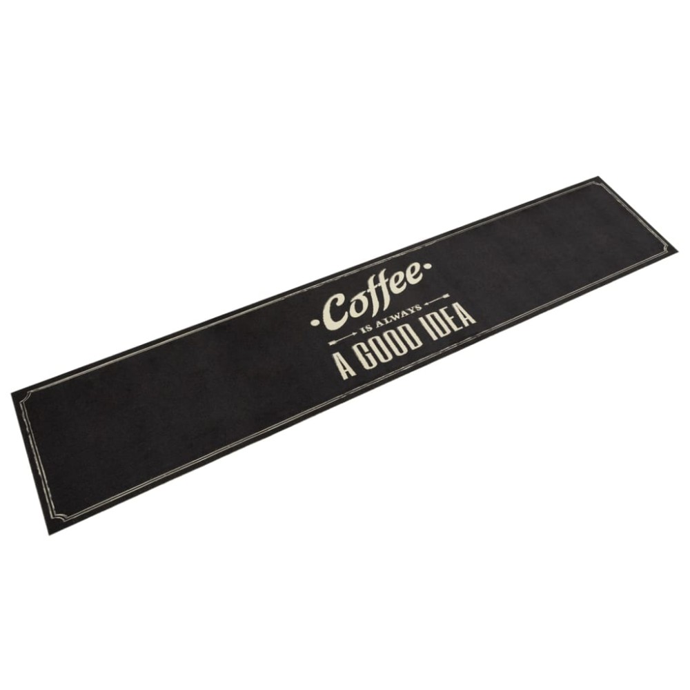 vidaXL Χαλί Κουζίνας Πλενόμενο Επιγραφή Coffee 60x300 εκ. Βελούδο