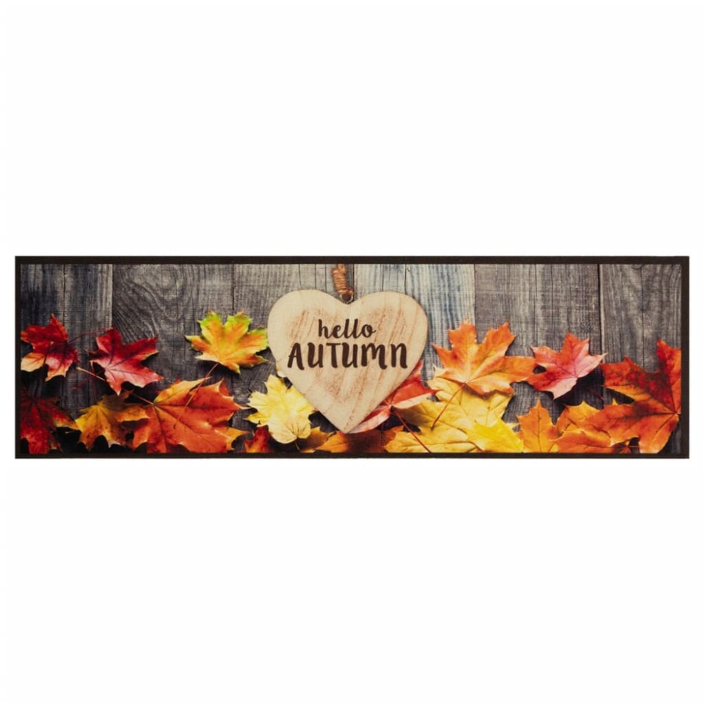 vidaXL Χαλί Κουζίνας Πλενόμενο Σχέδιο Autumn 45 x 150 εκ. Βελούδινο