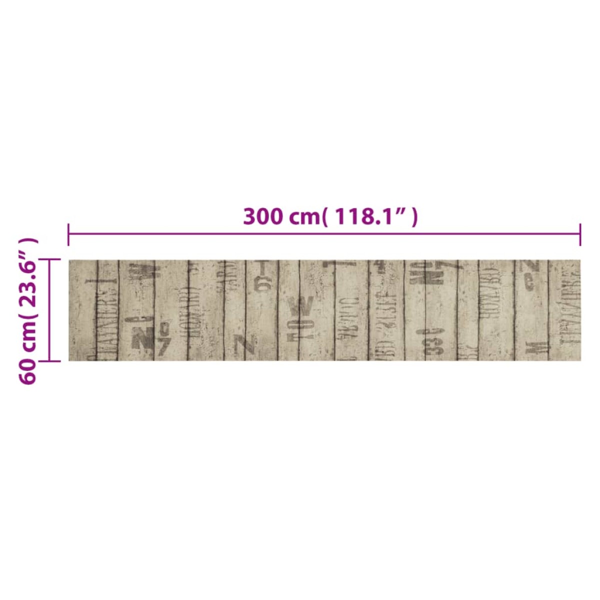 vidaXL Χαλί Κουζίνας Πλενόμενο Σχέδιο Φράχτης 60 x 300 εκ. Βελούδινο