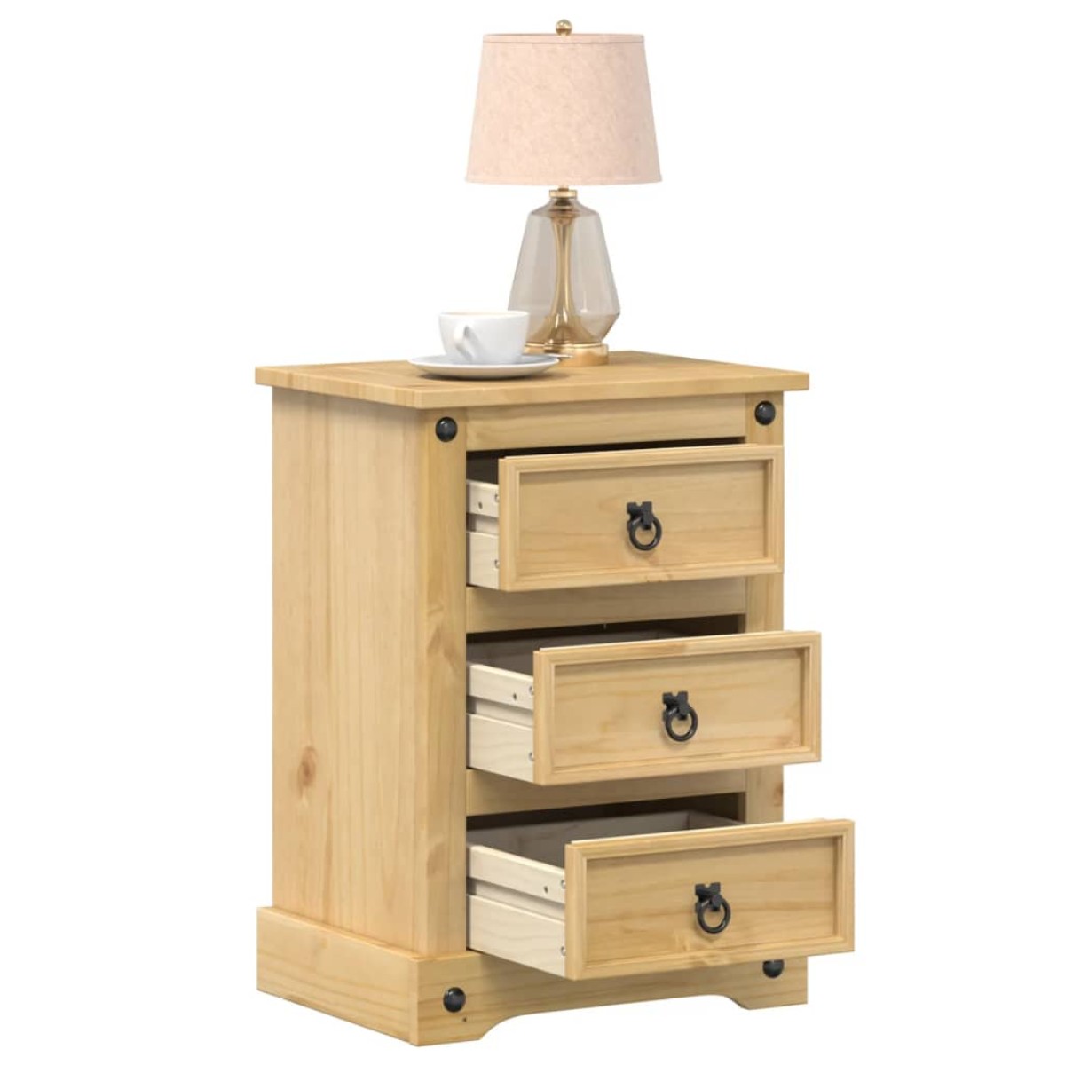vidaXL Κομοδίνο Corona 45x35x64 εκ. από Μασίφ Ξύλο Πεύκου