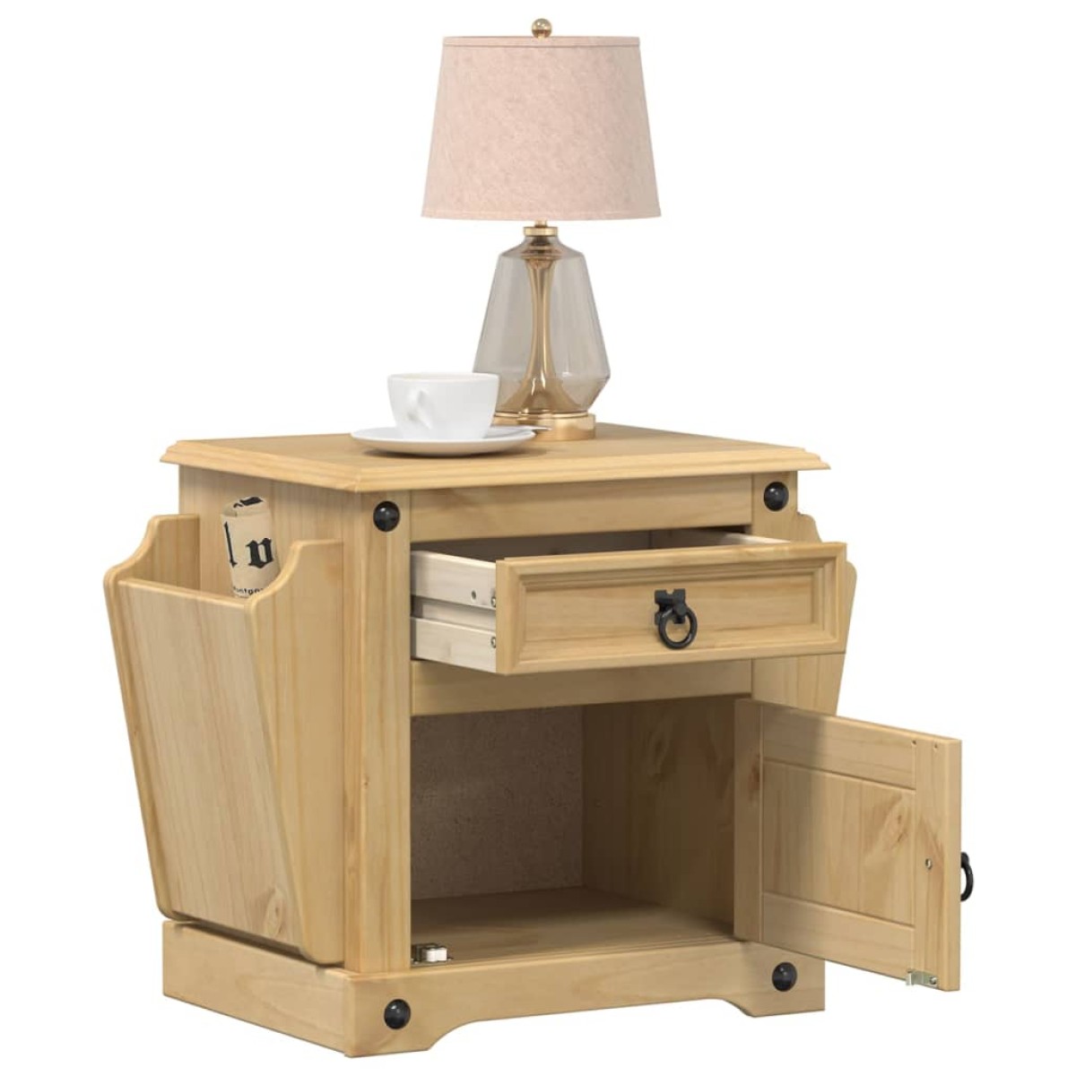 vidaXL Κομοδίνο Corona 45x35x47,5 εκ. από Μασίφ Ξύλο Πεύκου