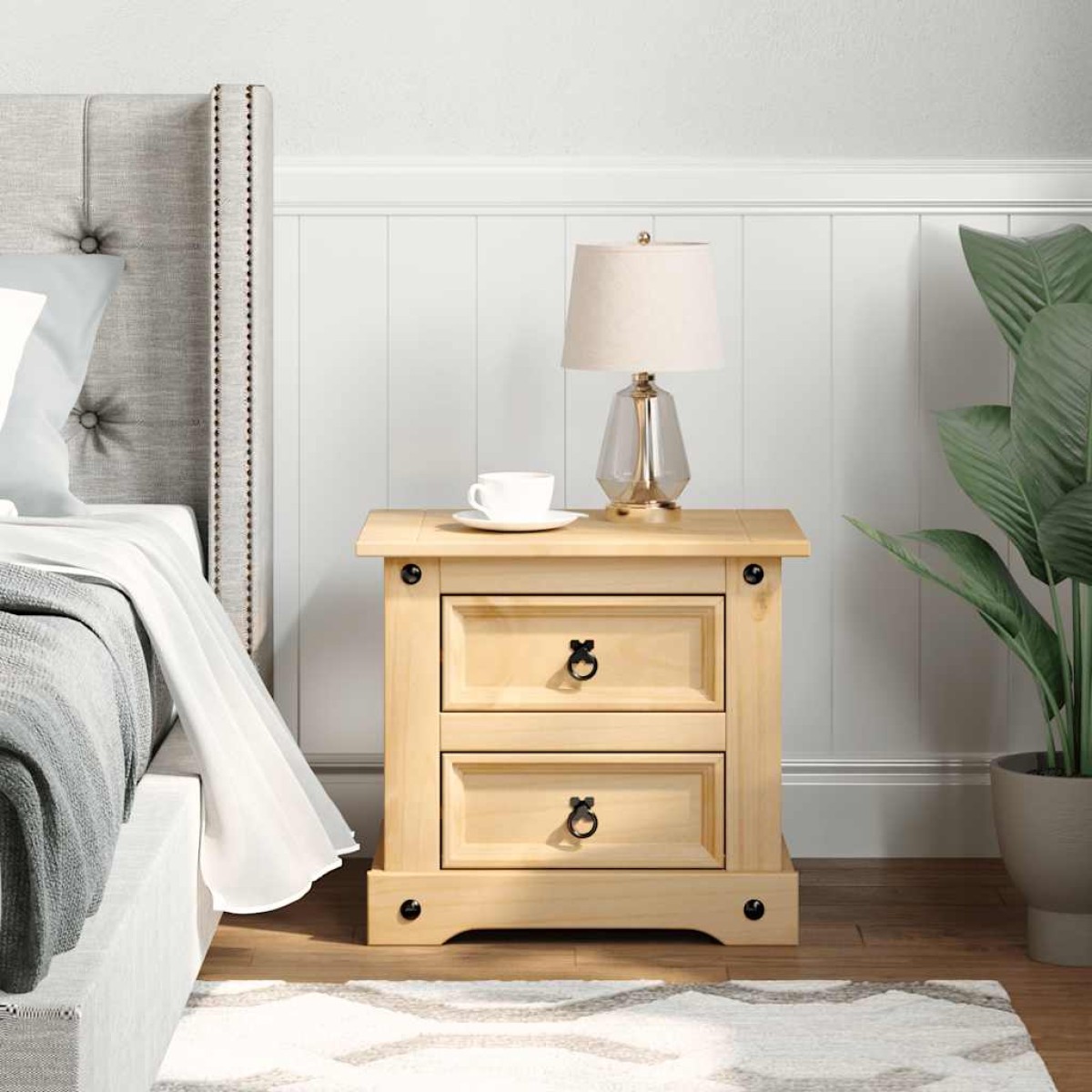vidaXL Κομοδίνο Corona 53x39x47 εκ. από Μασίφ Ξύλο Πεύκου